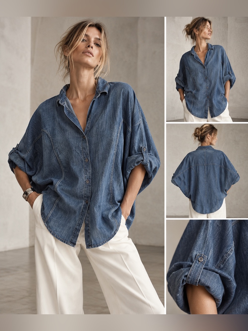 Helmut Lang Washed Indigo Denim Button-Down Shirt